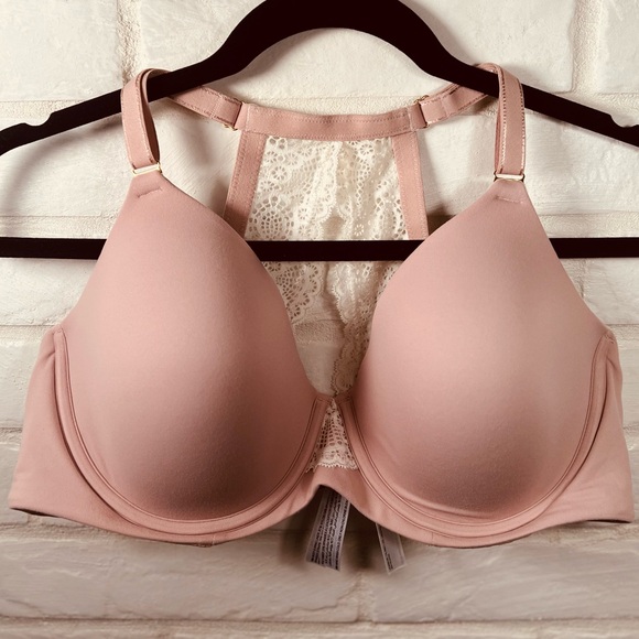 NWT Soma Embraceable Geo Lace
Racerback Underwire Bra 40 C Adobe Rose Pink #0496 - Picture 1 of 13
